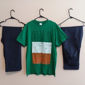 Large Graphic T Shirt & Unisex Multipurpose Pants